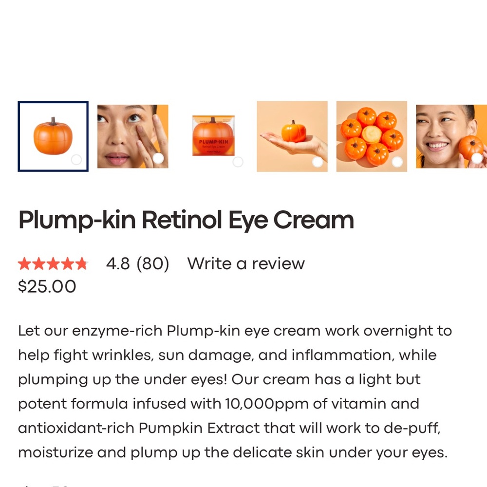 TonyMoly Plump-Kin Retinol Eye Cream - Picture 2 of 2